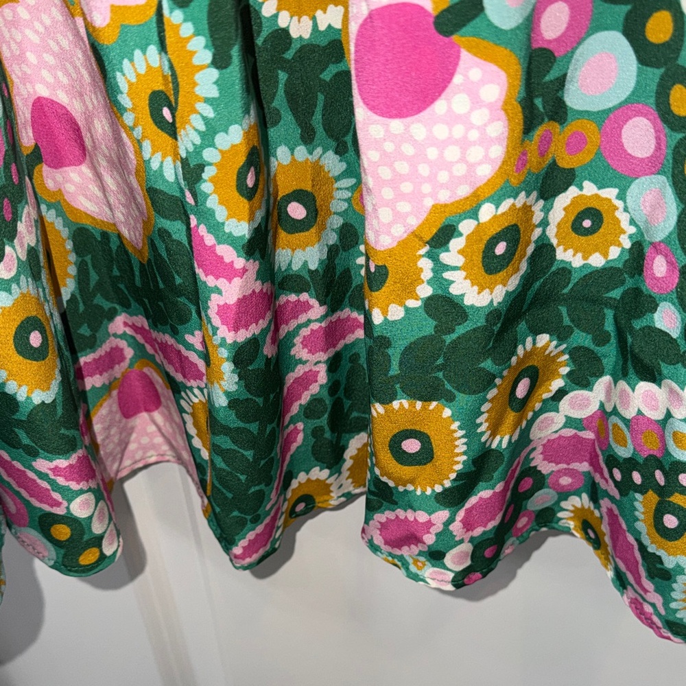 Like New Max Mara Weekend Silk Jupiter Floral Green and Pink Maxi Dress Sz S - Picture 13 of 15